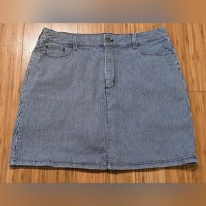 Croft & Barrow Classic Blue Striped Jean Skirt